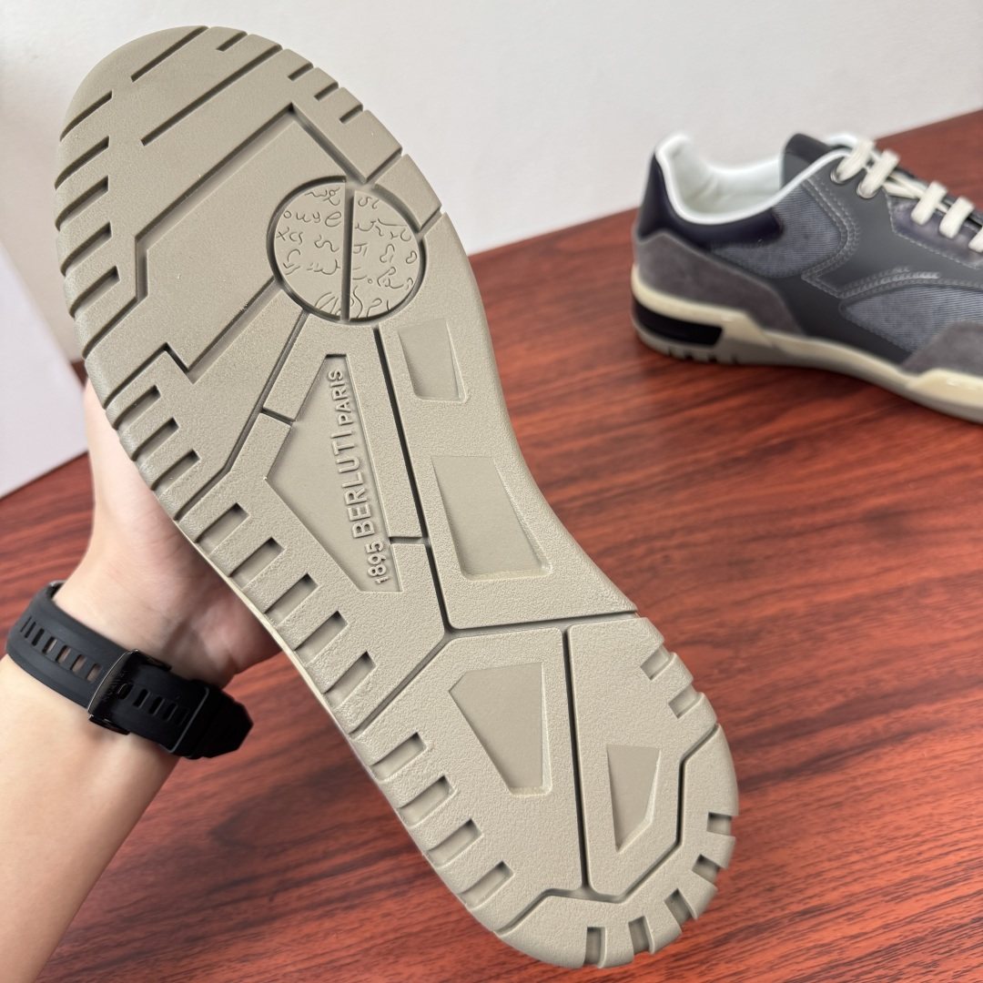 Berluti Paneled Low-Top Sneakers