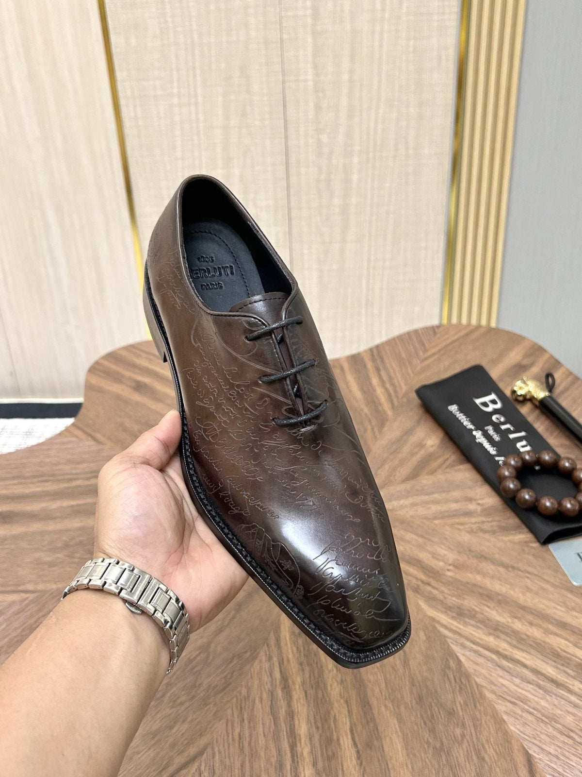 Berluti Burnished Lace-Up Dress Shoes