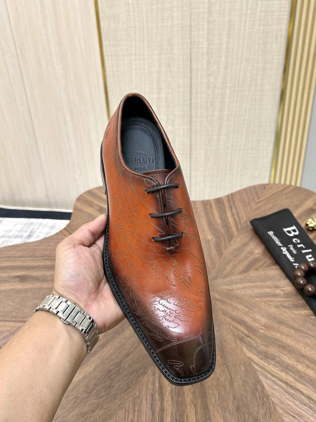 Berluti Burnished Lace-Up Dress Shoes