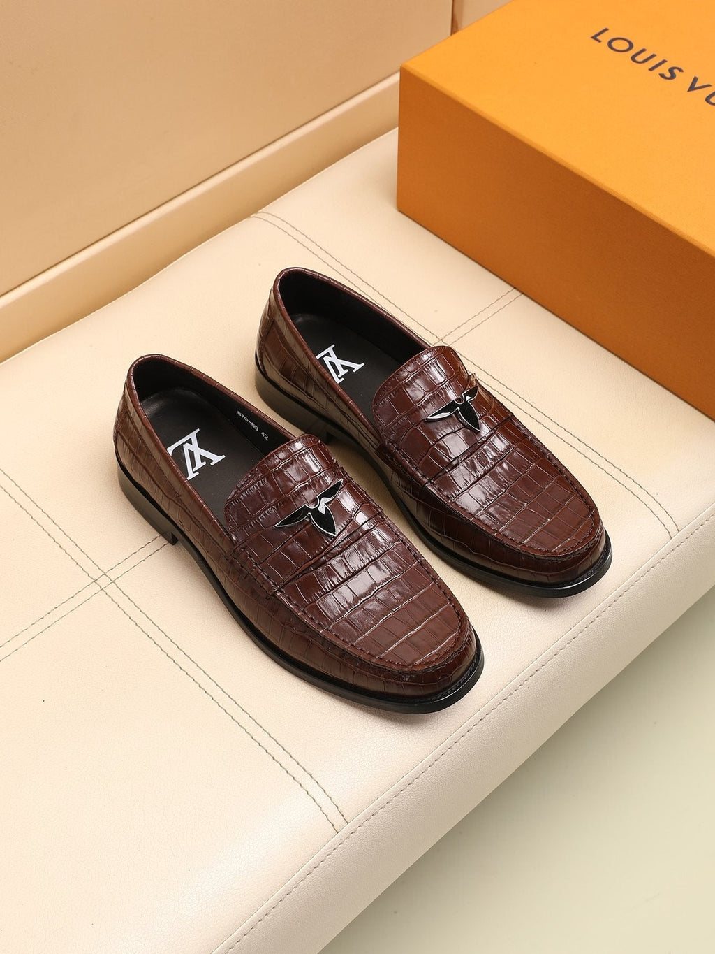 Louis Vuitton Embossed Strap Loafers