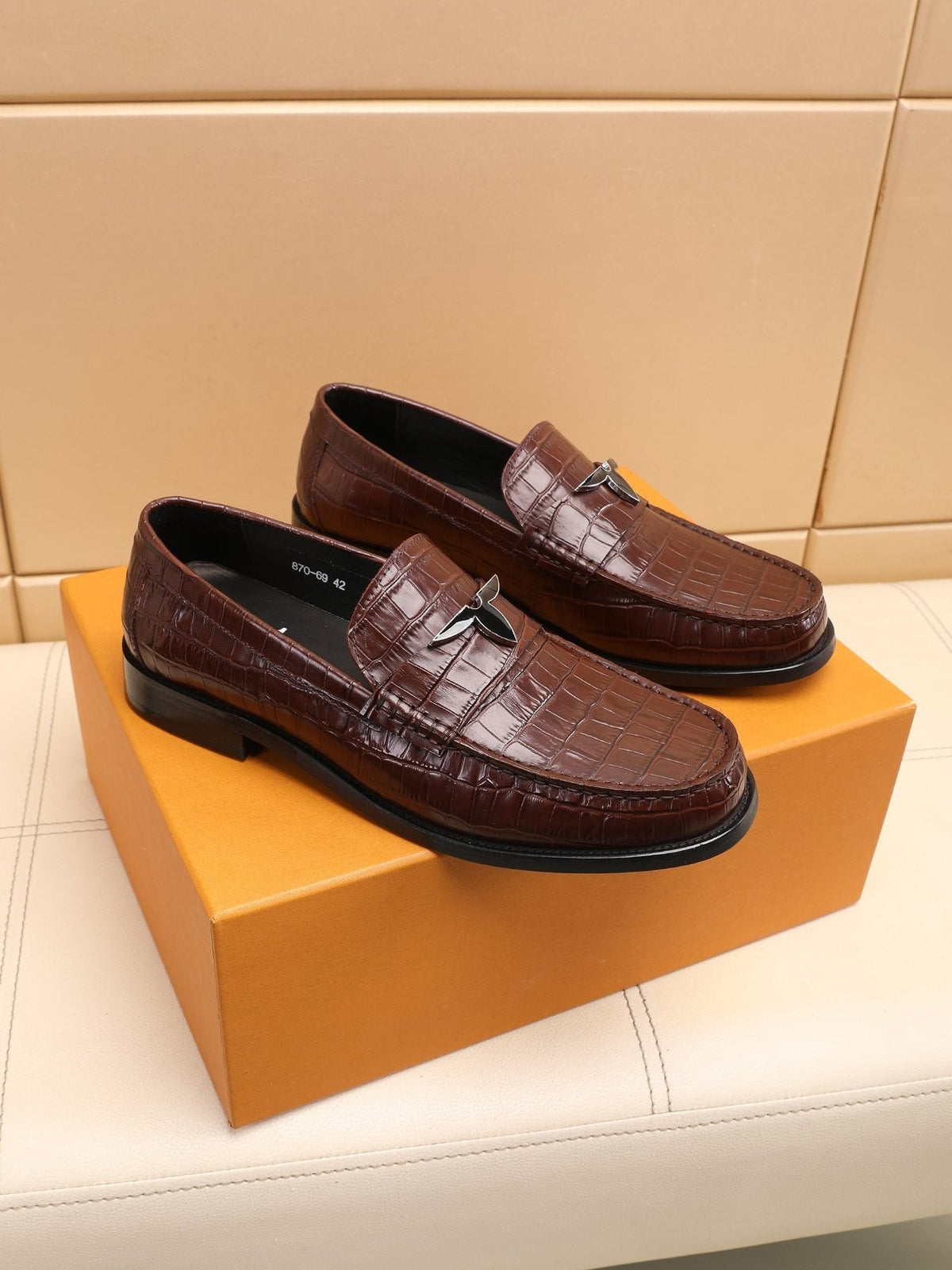 Louis Vuitton Embossed Strap Loafers
