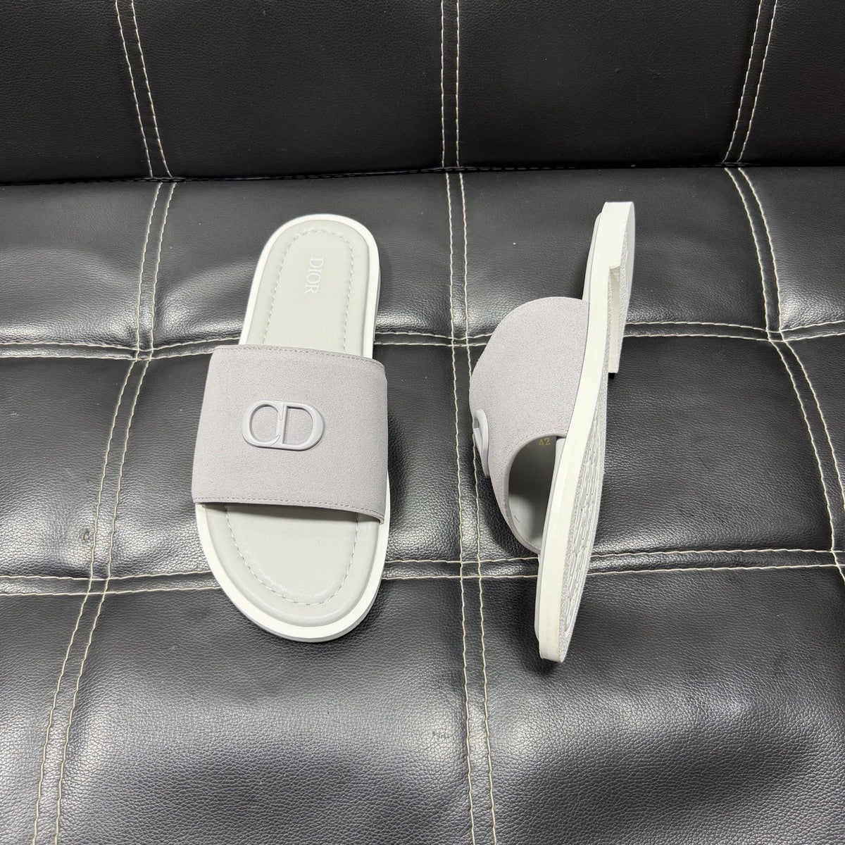 Dior Men's Emblem Strap Slide Sandals