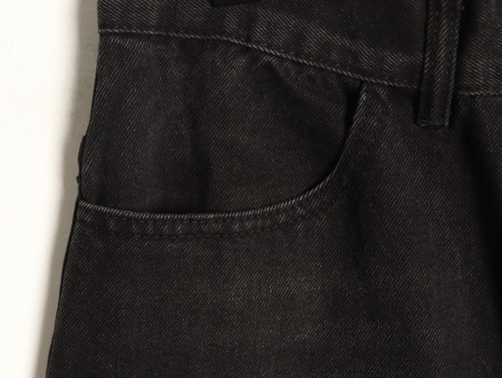 Louis Vuitton Monogram-Style Zip-Detail Utility Jeans - Black