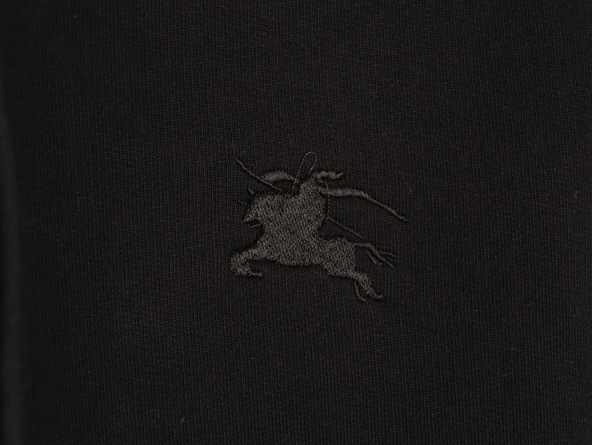 Burberry Check Tape Pullover Hoodie - Black