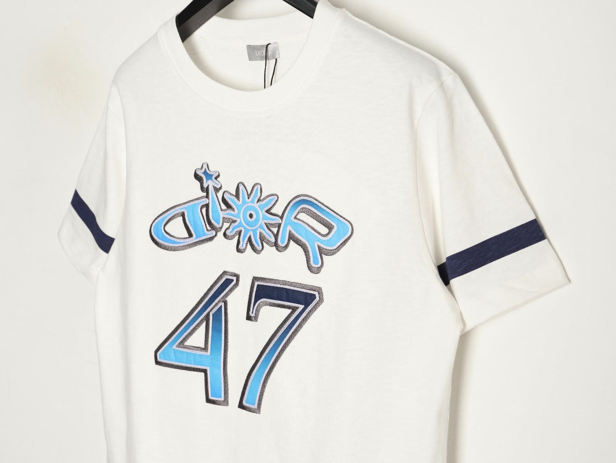 Dior 47 Gradient-Style Lettering Short-Sleeve T-Shirt - Cream